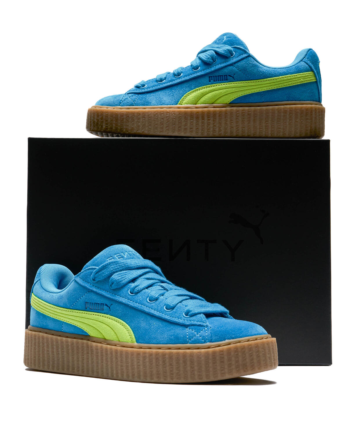 Puma creepers blue and lime outlet green